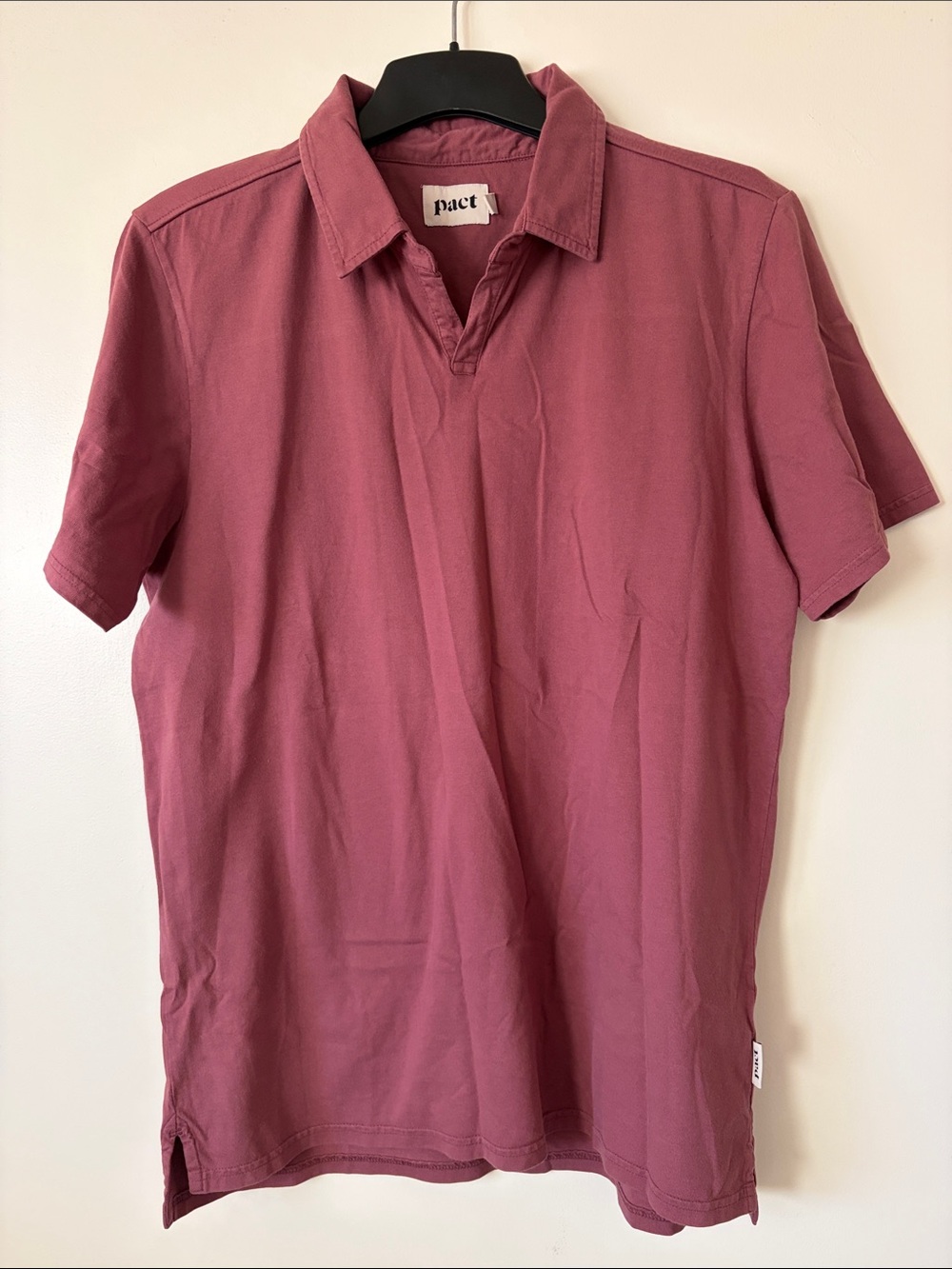 Pact Men’s Short-Sleeve Polo in Mauve